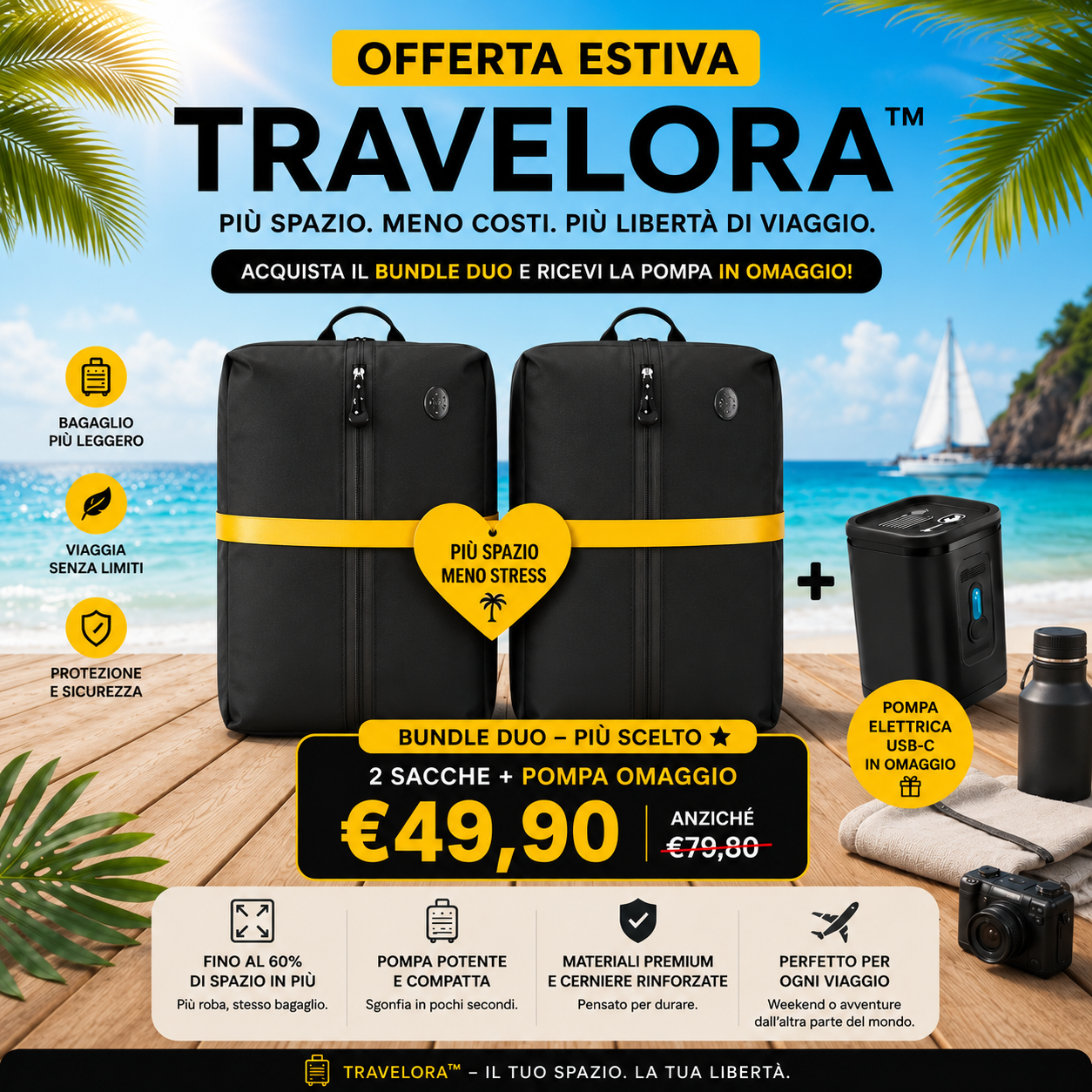 Travelora™ La sacca sottovuoto