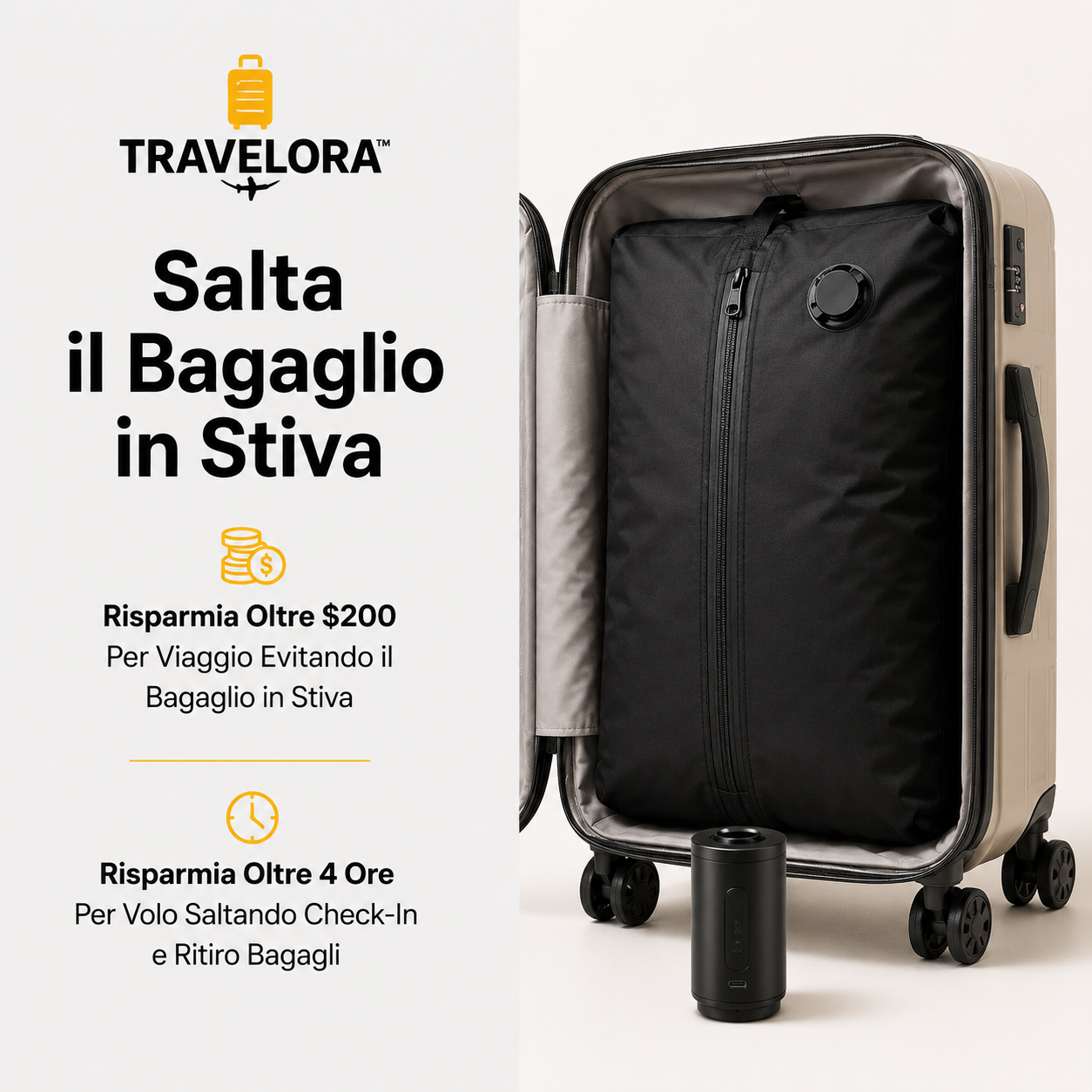 Travelora™ La sacca sottovuoto