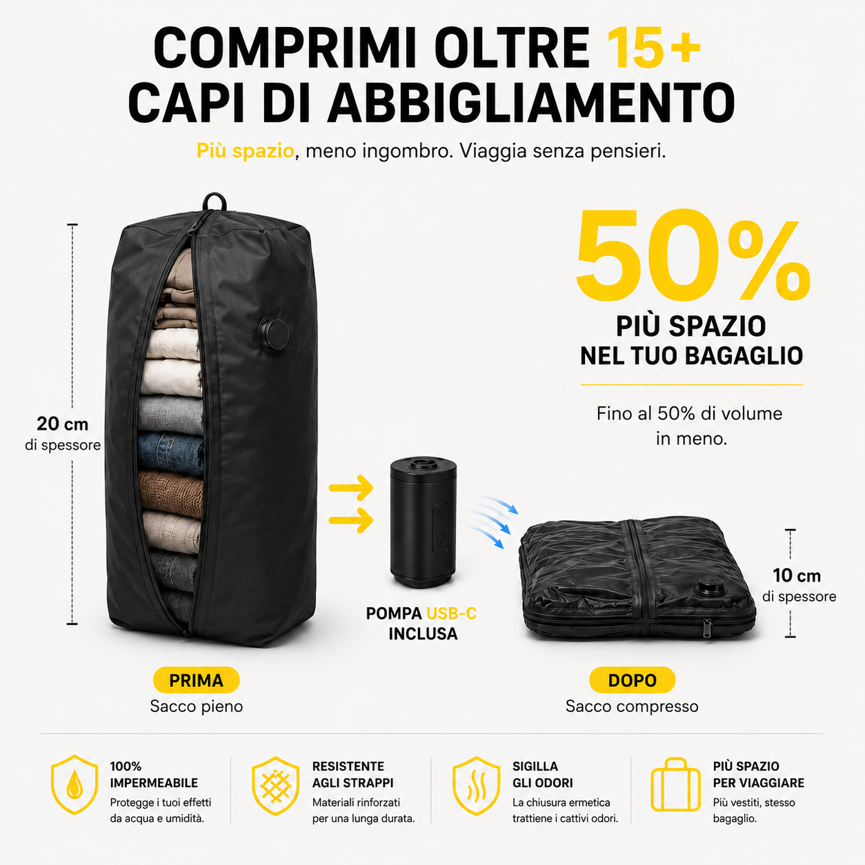 Travelora™ La sacca sottovuoto