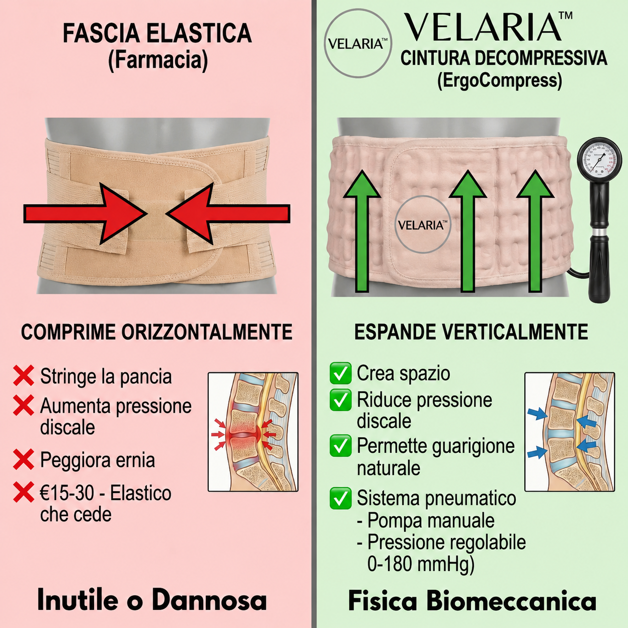 Cintura Lombare 2-in-1 ErgoCompress™ Decompressione & Sollievo dal Dolore Prezzo di listino