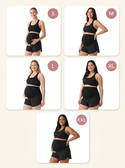 Maternity Bump Shorts – No-Roll Over-the-Bump Fit
